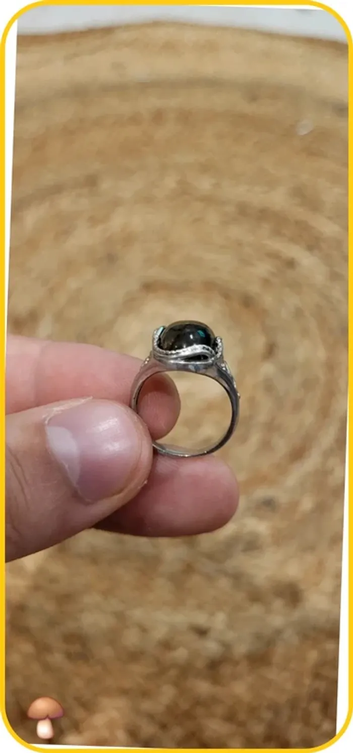 Bague labradorite en argent 925 avec poinçon - Très bon état - photo numéro 5