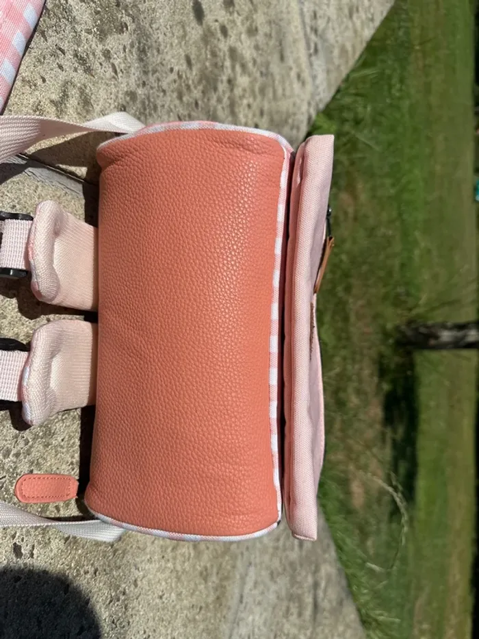 Sac à dos Cabaïa Édition limitée Patna Vichy rose avec ses deux pochettes - photo numéro 9