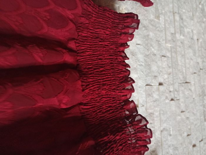 Haut Semi Transparent Bordeaux Femme Taille M - photo numéro 4