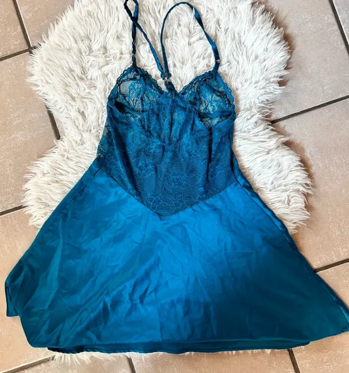 Nuisette RougeGorge satinée – bleu canard – taille 36 - photo numéro 3