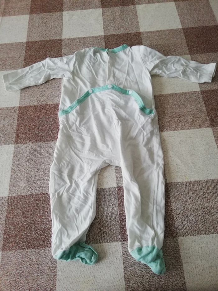 Pijama blanc/vert 12 mois - photo numéro 4
