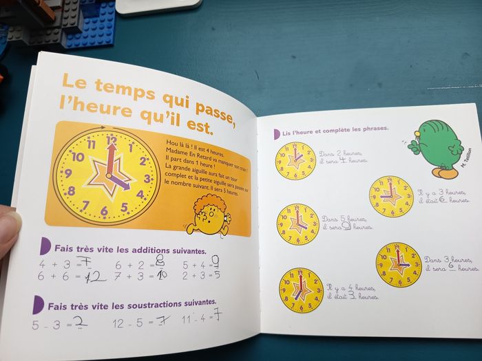 Livre d'apprentissage enfant J'apprends à lire l'heure avec Monsieur Madame - photo numéro 3