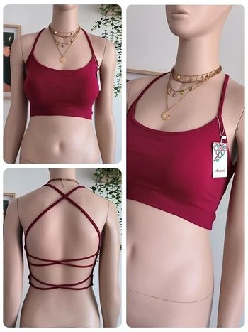 Brassière stretch bordeaux – Dos design & maintien confort – Taille L