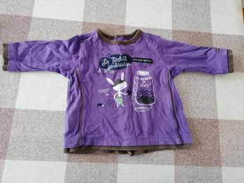 Tee shirt violet manches longues 9 mois sergent major