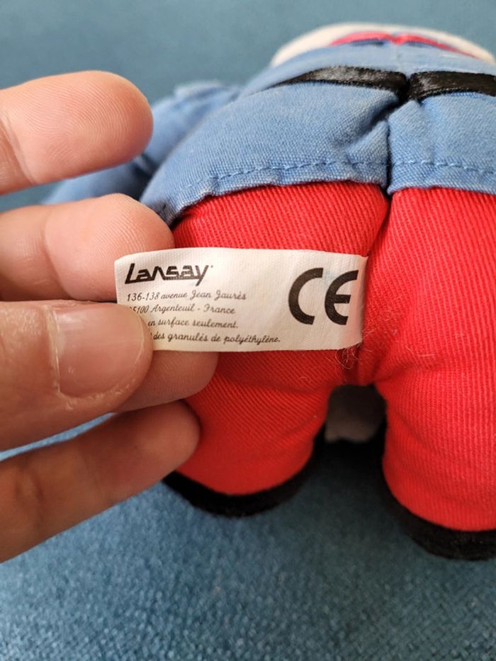 RARE Lansay peluche Cornelius Babar bleu rouge de Brunhoff 16cm collection doudou - photo numéro 8