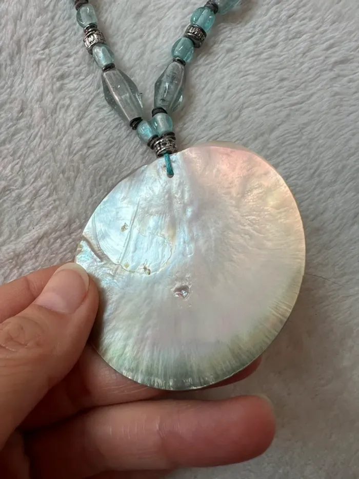 Collier coquillage nacré perles Sea Beach Summer vibes Boho y2k - photo numéro 4
