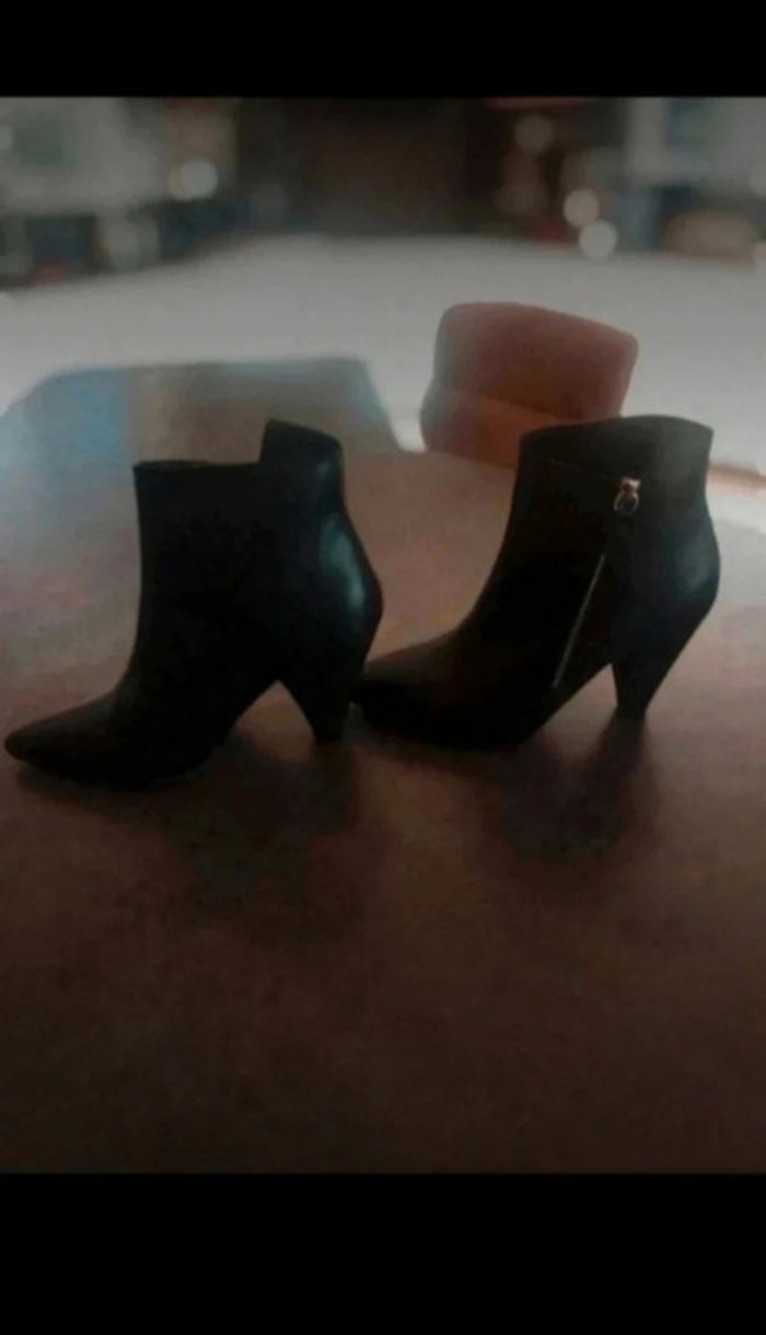 Bottines Esprit cuir noires - photo numéro 3