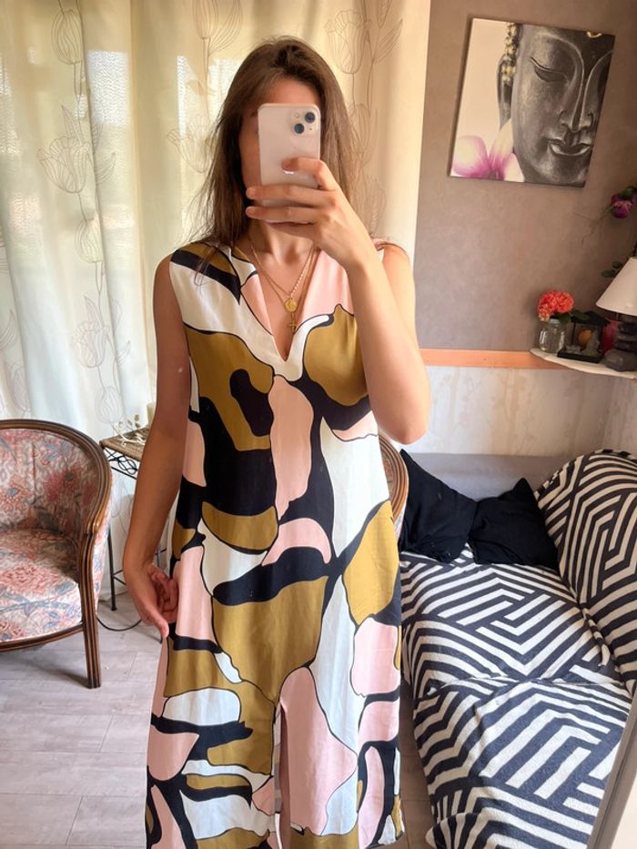 Robe longue fluide ethnique vintage bohème champêtre western country - photo numéro 2