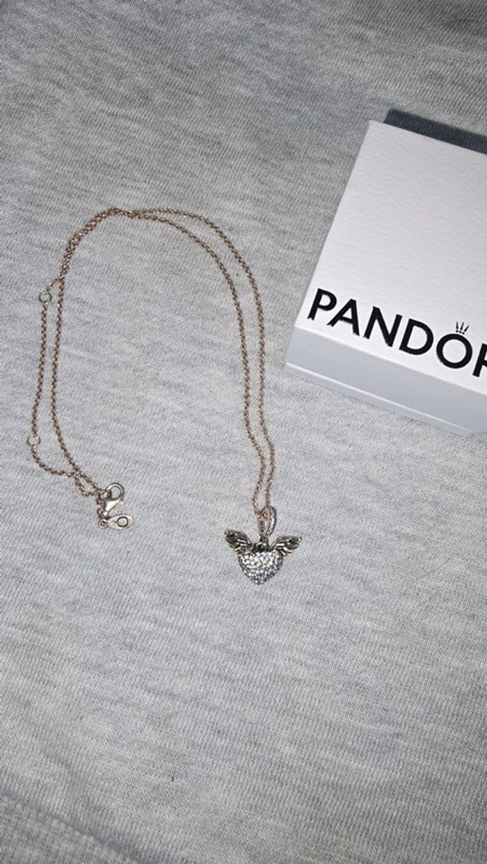 Collier pandora cœur ailes argent - photo numéro 4