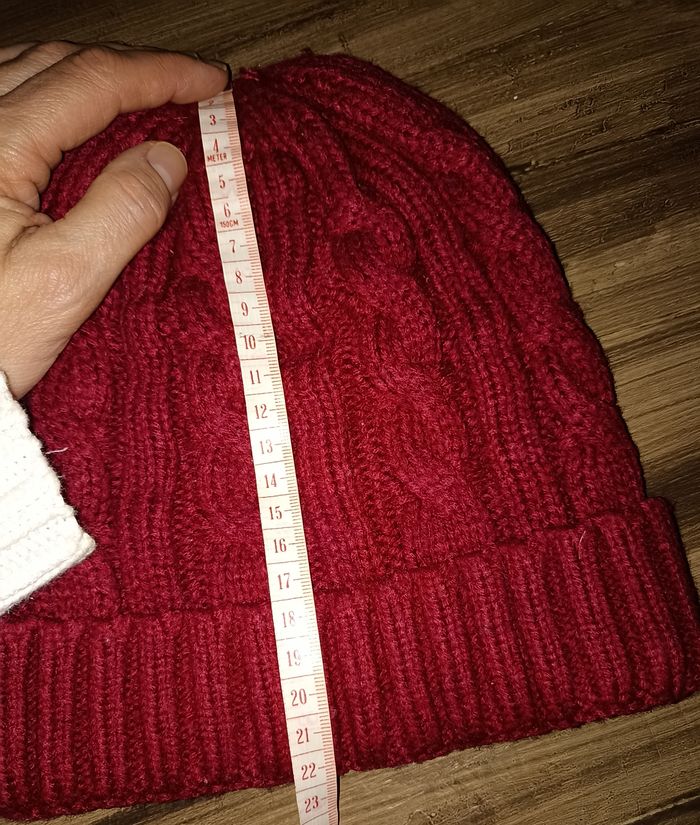 Bonnet Rouge Chaud & Tendance - Maille Torsadée - photo numéro 4