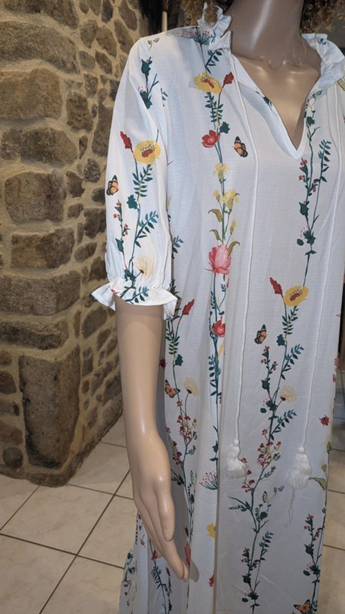Robe longue champêtre taille L a pampilles jamais porté - photo numéro 5