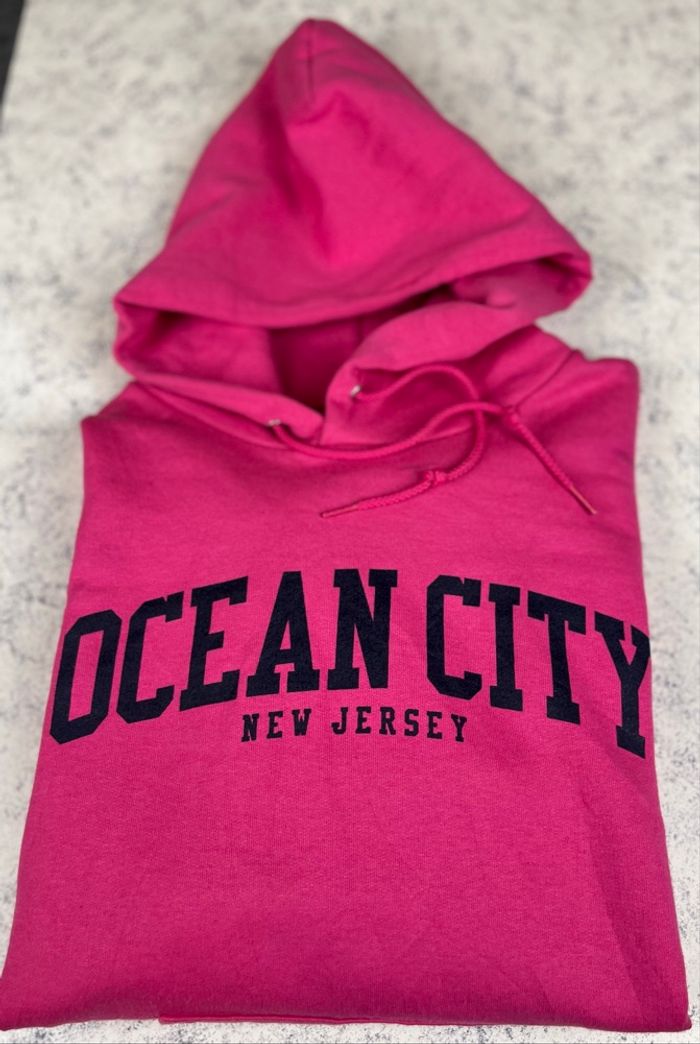 Sweat à capuche Champion Ocean City New Jersey rose – taille S femme