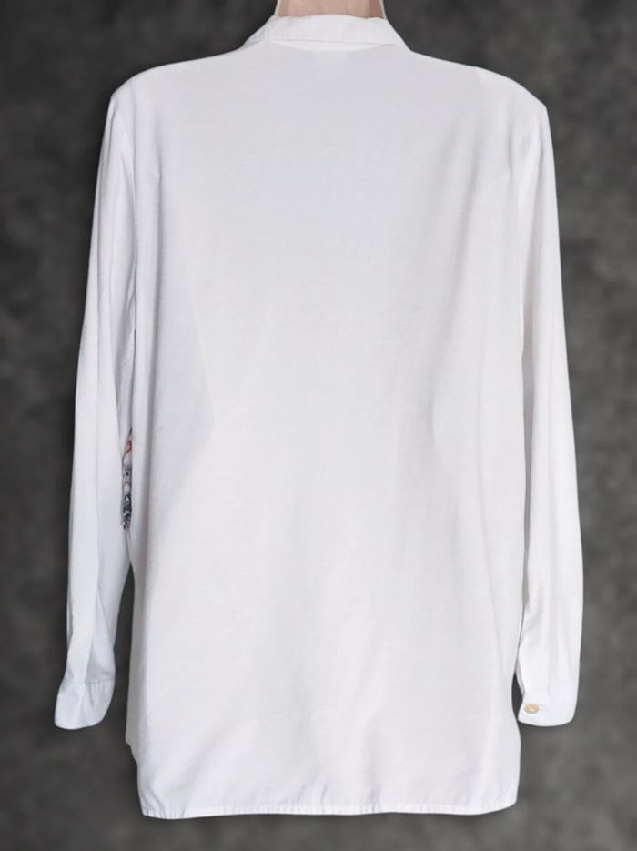 Chemise blanc veston gris orange fleur Paisley 2 en 1 Vintage / C&A New Fast - 38/M à 40L - photo numéro 10