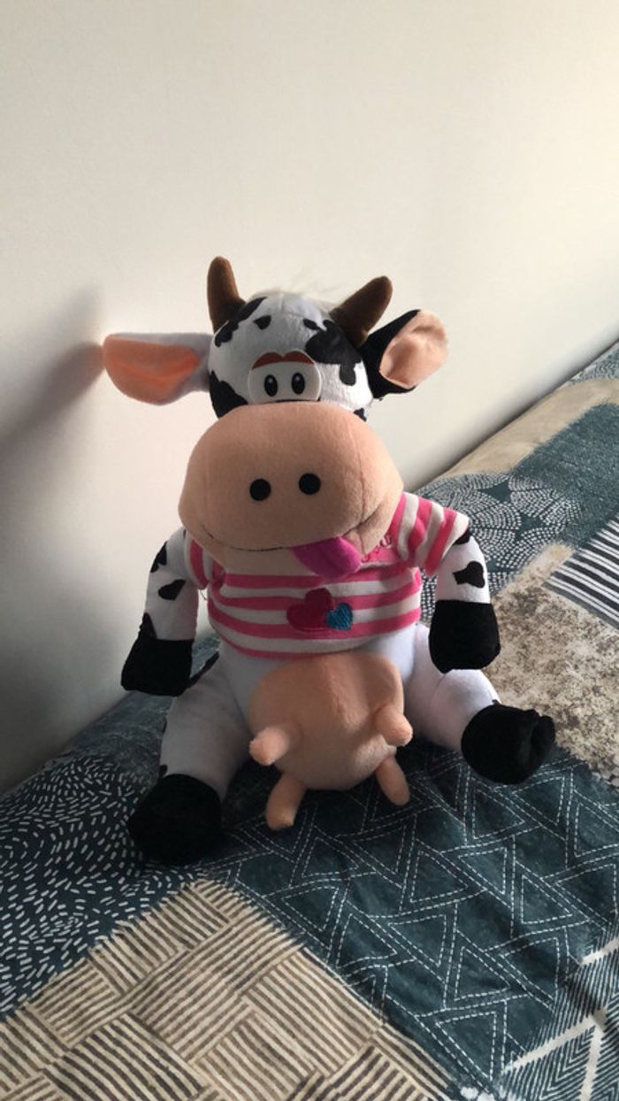 Peluche vache - position assise 30 cm