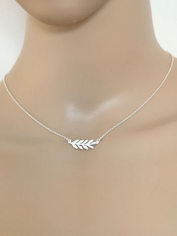 Collier femme en argent 925 feuilles