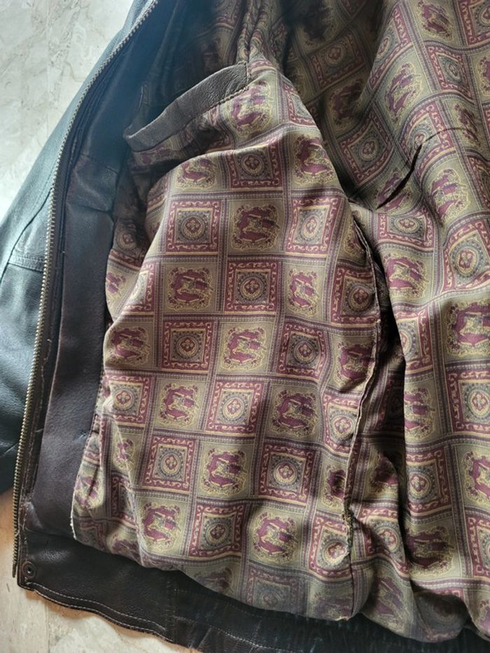 Cuir vintage marron foncé taille 48 - XL - photo numéro 14