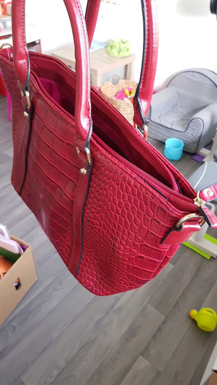 Sac croco rouge NEUF - photo numéro 2