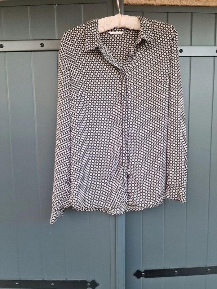 Chemise imprimé rétro camaieu