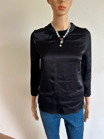 Blouse noire satinée Massimo Dutti taille 36 jamais portée