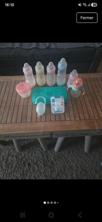 Lot 6 biberons+accessoires