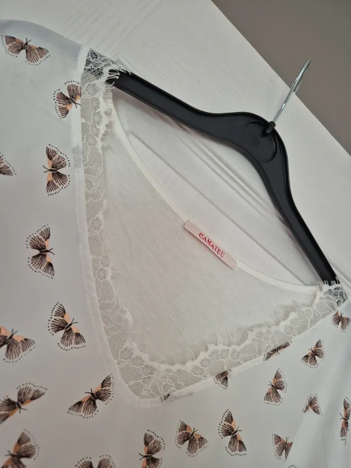 Blouse camaieu dentelle et papillons - photo numéro 6