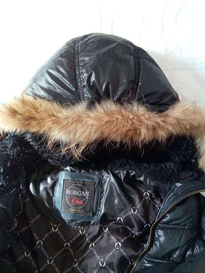 Doudoune mi-longue noire avec capuche Morgan taille 36 - photo numéro 3