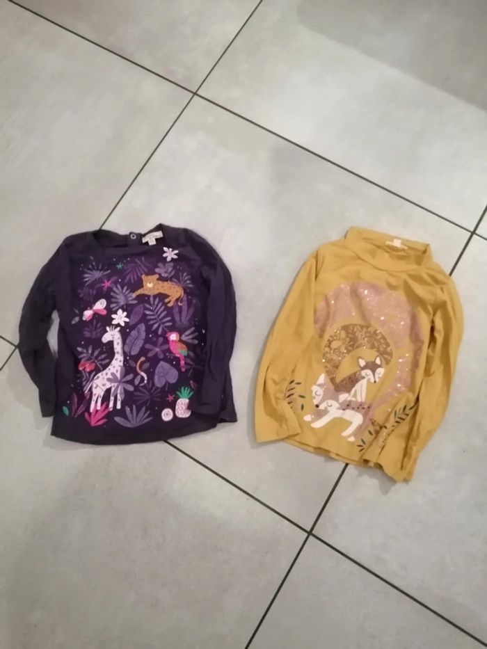 Lot 2 t shirts Manches longues 6ans DPAM