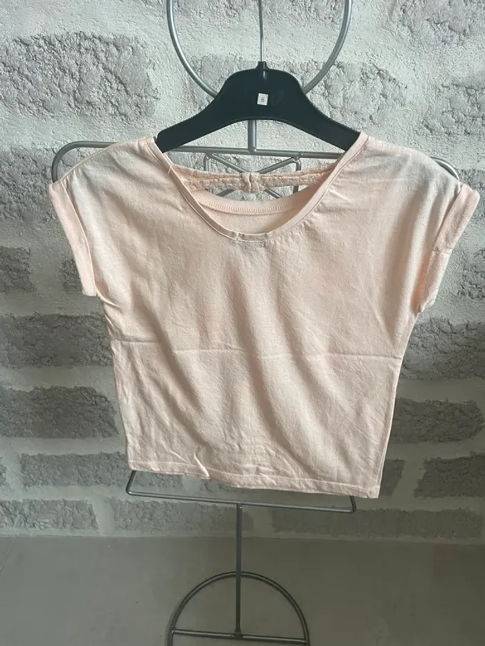 Tee shirt fille kiabi mc 5ans colori abricot - photo numéro 2