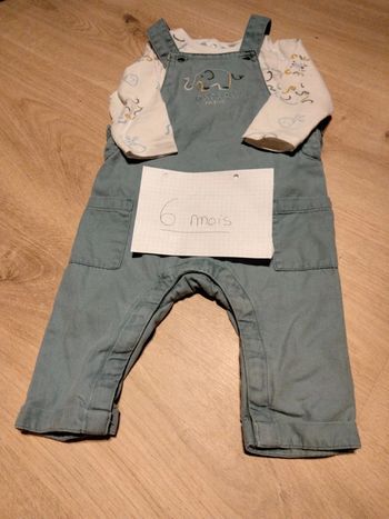 Ensemble salopette tee shirt ML orchestra 6mois