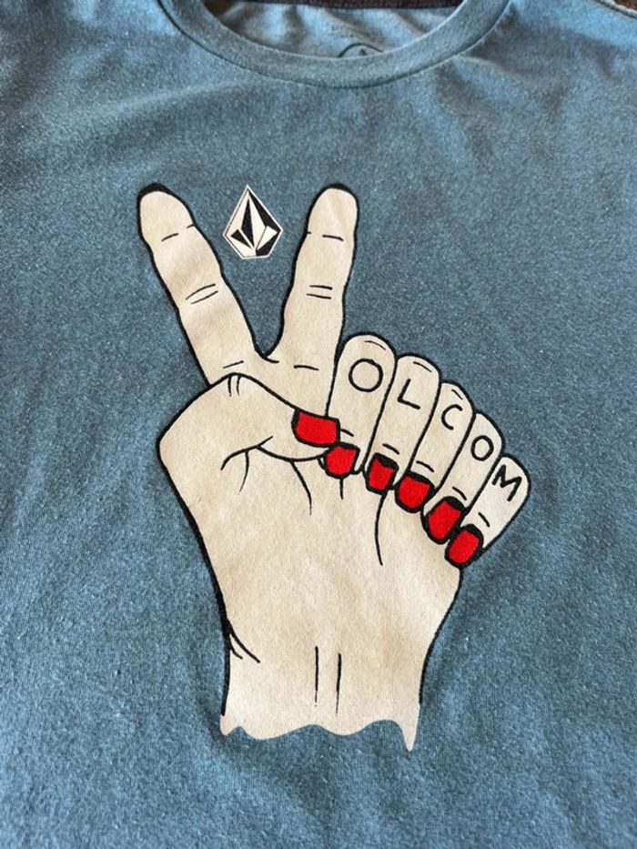 T shirt bleu femme Volcom taille S Women's blue t-shirt Maglietta blu da donna Blaues Damen-T-Shirt - photo numéro 2