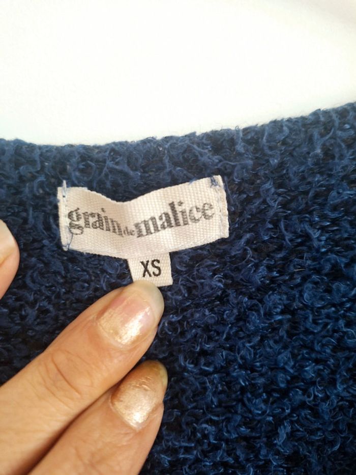 Pull bleu col V Taille XS - photo numéro 3