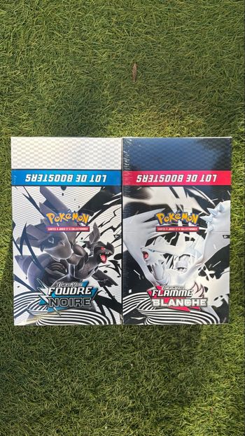 Lot de cartes Pokemon boosters display de 10 bundles scellés écarlate et violet ev10.5 foudre noir et foudre blanche
