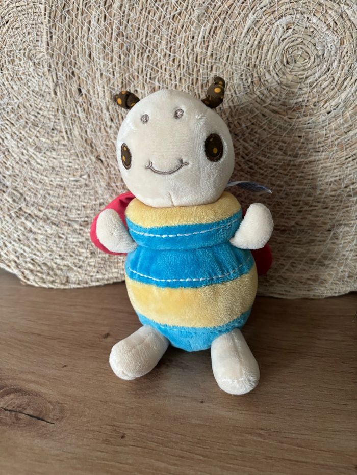 Doudou hochet abeille grelot jaune bleu nounours - photo numéro 3