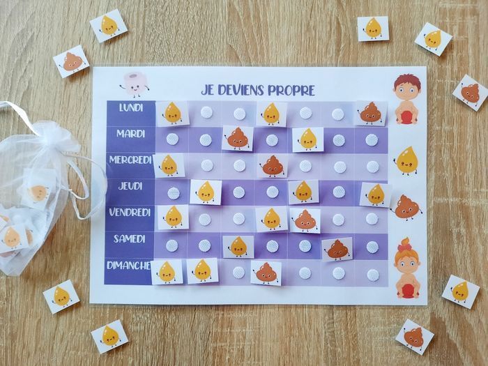Tableau De Propreté Pour Fille Avec Autocollants Récompenses - Thème Sirène - Pour Encourager L'apprentissage Du Pot