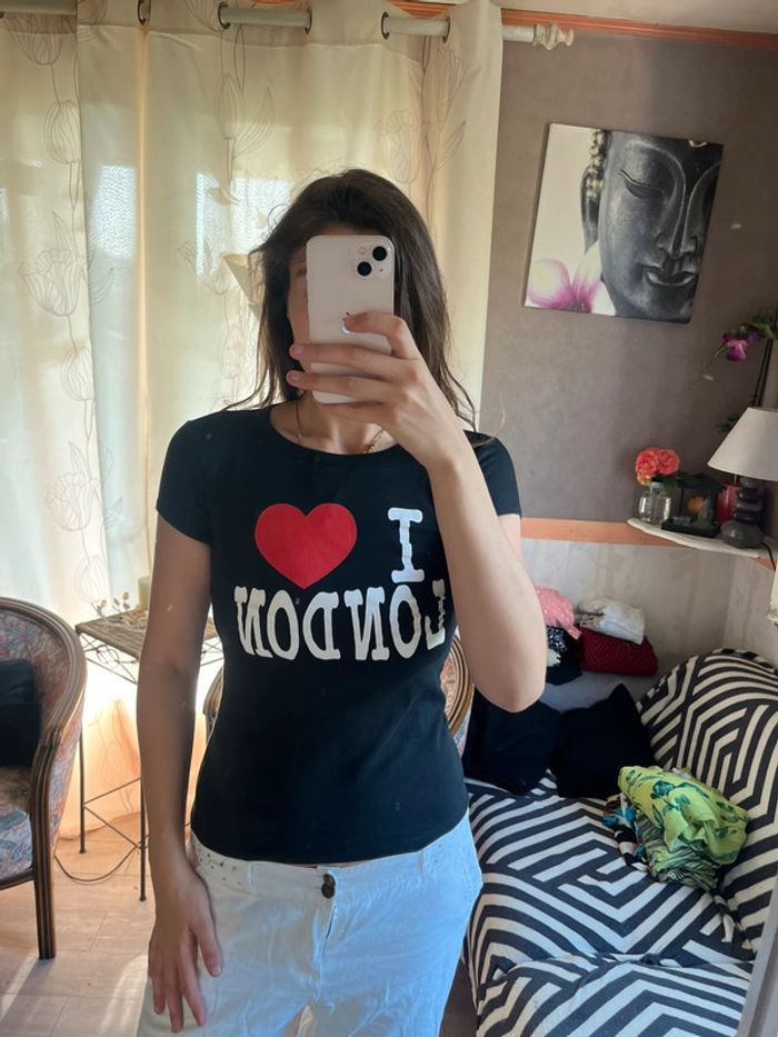 Top I love London vintage y2k 2000yer - photo numéro 2