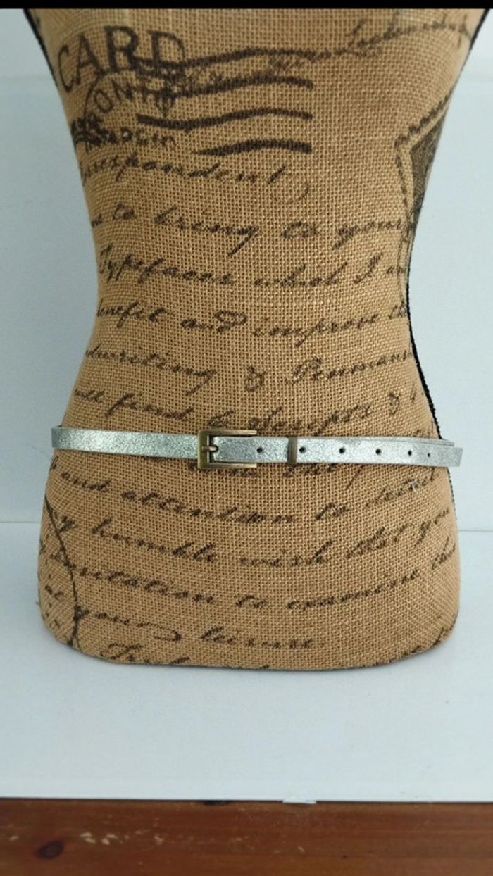 Ceinture argenté fine 90 cm