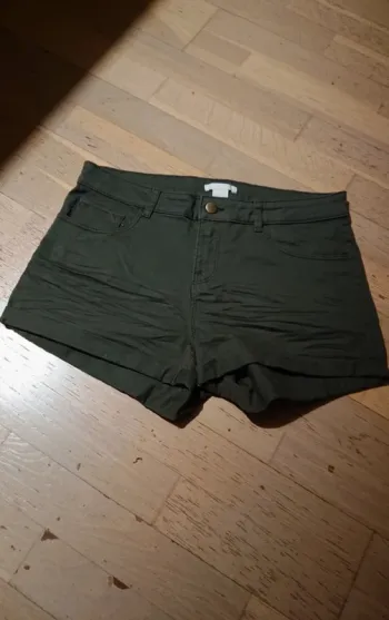 Short en jean kaki