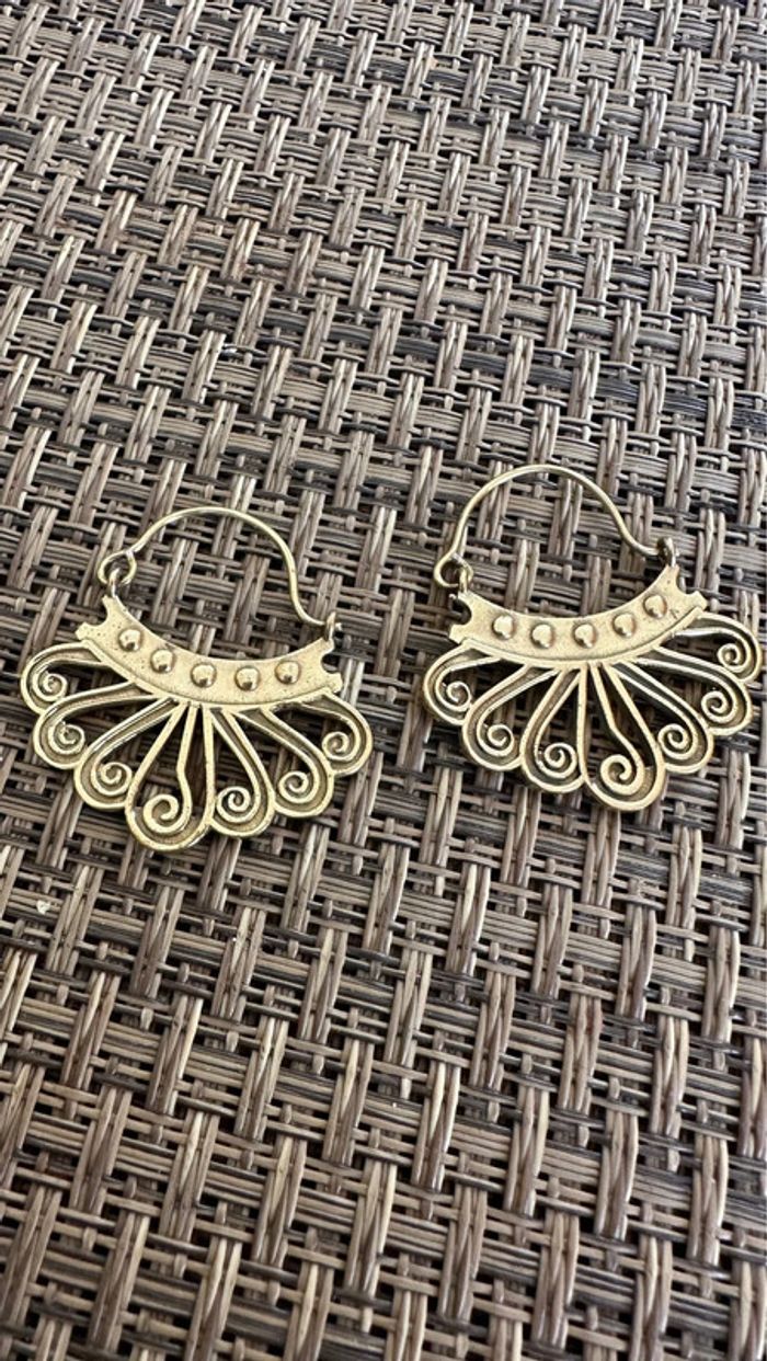 Boucles d'oreilles en laiton - photo numéro 3