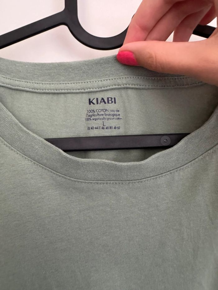 Robe t-shirt vert Kiabi 100% coton - photo numéro 4