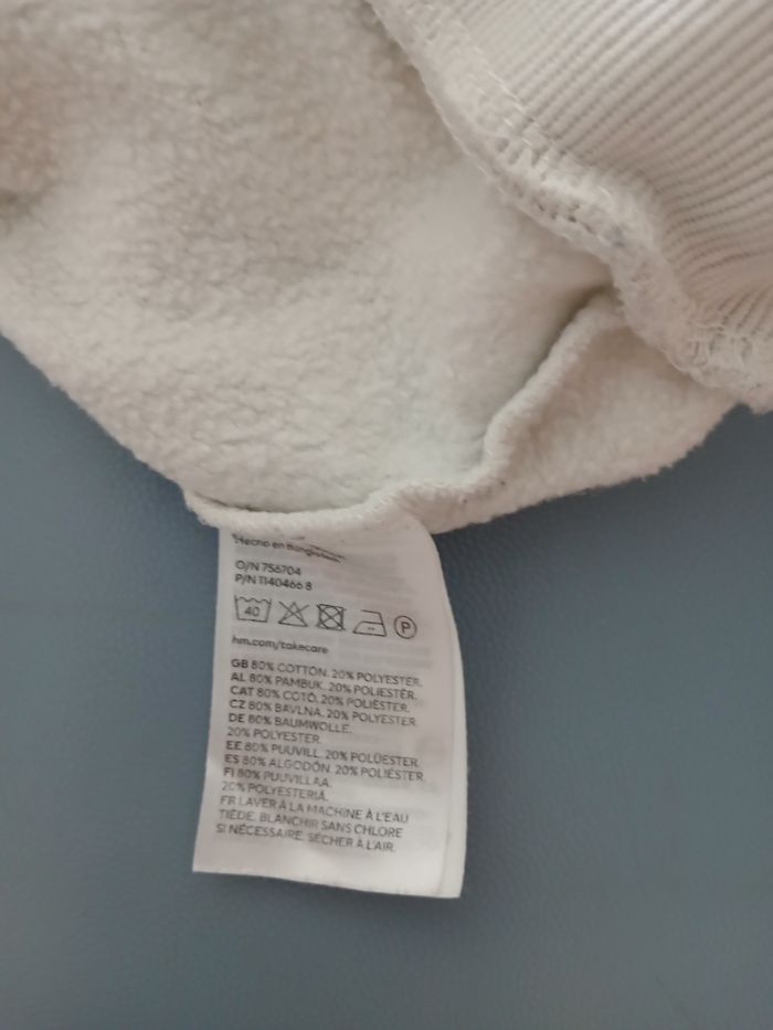 Sweat blanc manches longues h&m - photo numéro 5