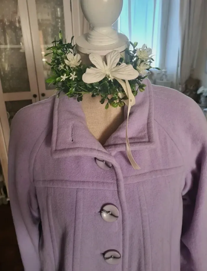 Manteau lila/parme en laine Cashmere Daxon Taille 42/44/46 - photo numéro 4