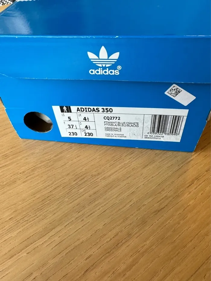 Baskets Adidas 350 CQ2772 Footwear white blue off white taille 37 1/3 neuf - photo numéro 12
