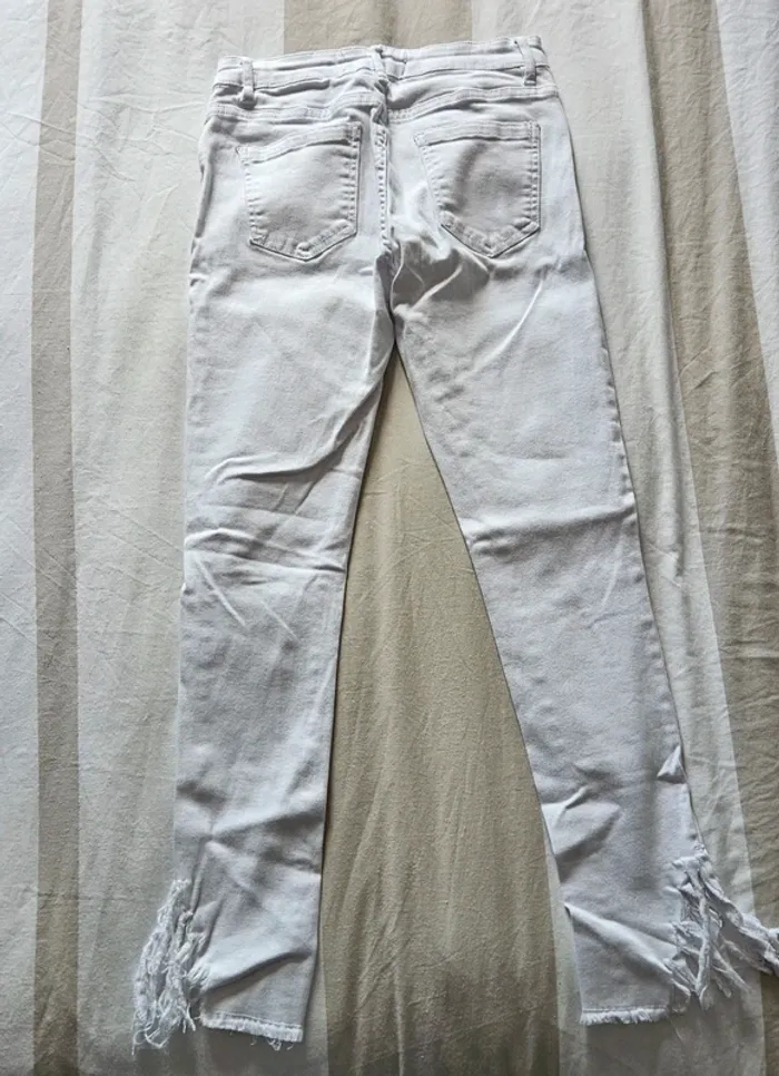 Jeans Blanc Blooshop Taille 38 Effet Mode Garanti - photo numéro 2