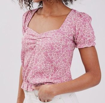 T-shirt / blouse imprimé fleuri manches courtes, neuf - Cache Cache