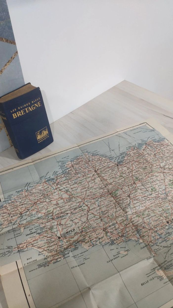 Ancien guide bleu Bretagne chemins de fer et route 1924