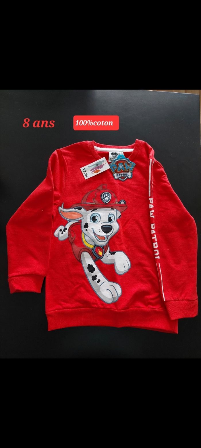 Pull Marcus pat Patrouille garçon 8ans