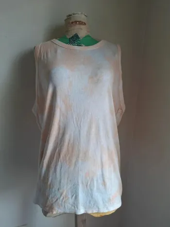 Haut tie-dye abricot et blanc - neuf - taille 4XL