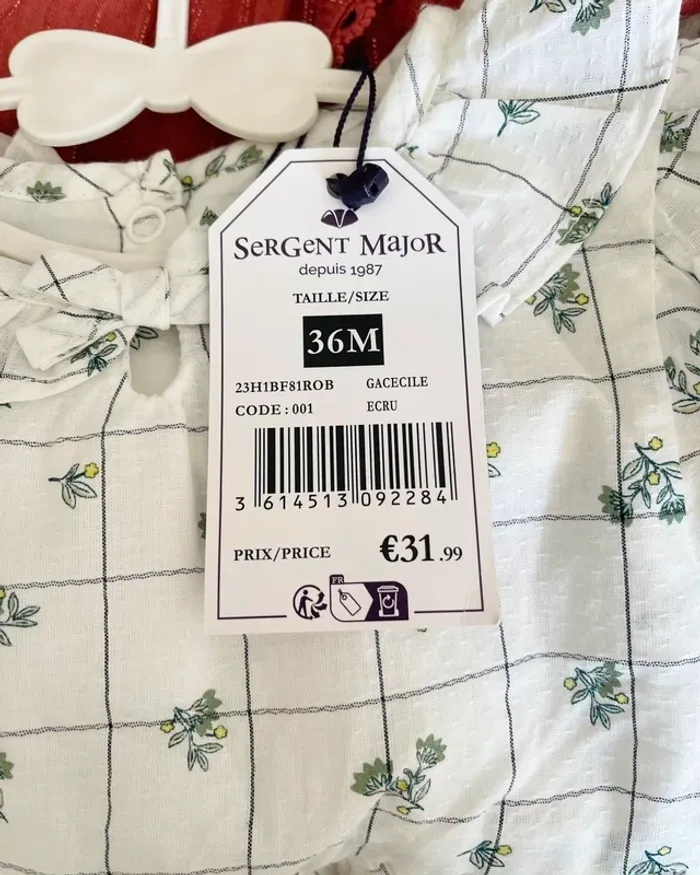 Robe écru fleuris à col pierrot 36 mois - Sergent Major ( neuve avec étiquette ) - photo numéro 11