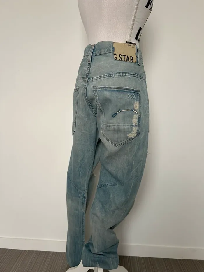 Jean pantalon gstar slim skinny bleu destroy denim Pantalones de mezclilla pantaloni Spijker - photo numéro 4
