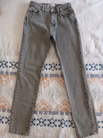 Jeans mom gris clair taille 32